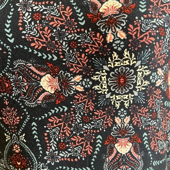 🆕Mudd Square Neck Body Con Long Sleeve Dress Medallion Pattern Navy Sz M - Picture 3 of 7